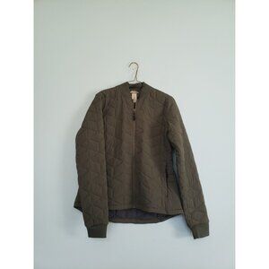 Duluth Trading Agiloft Jacket Womens S Green Quilted Bomber Full Zip Lightweight